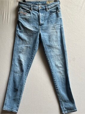 Diesel Babhila-High Slim Skinny High Waist Jeans Light Blue Wash Size 25